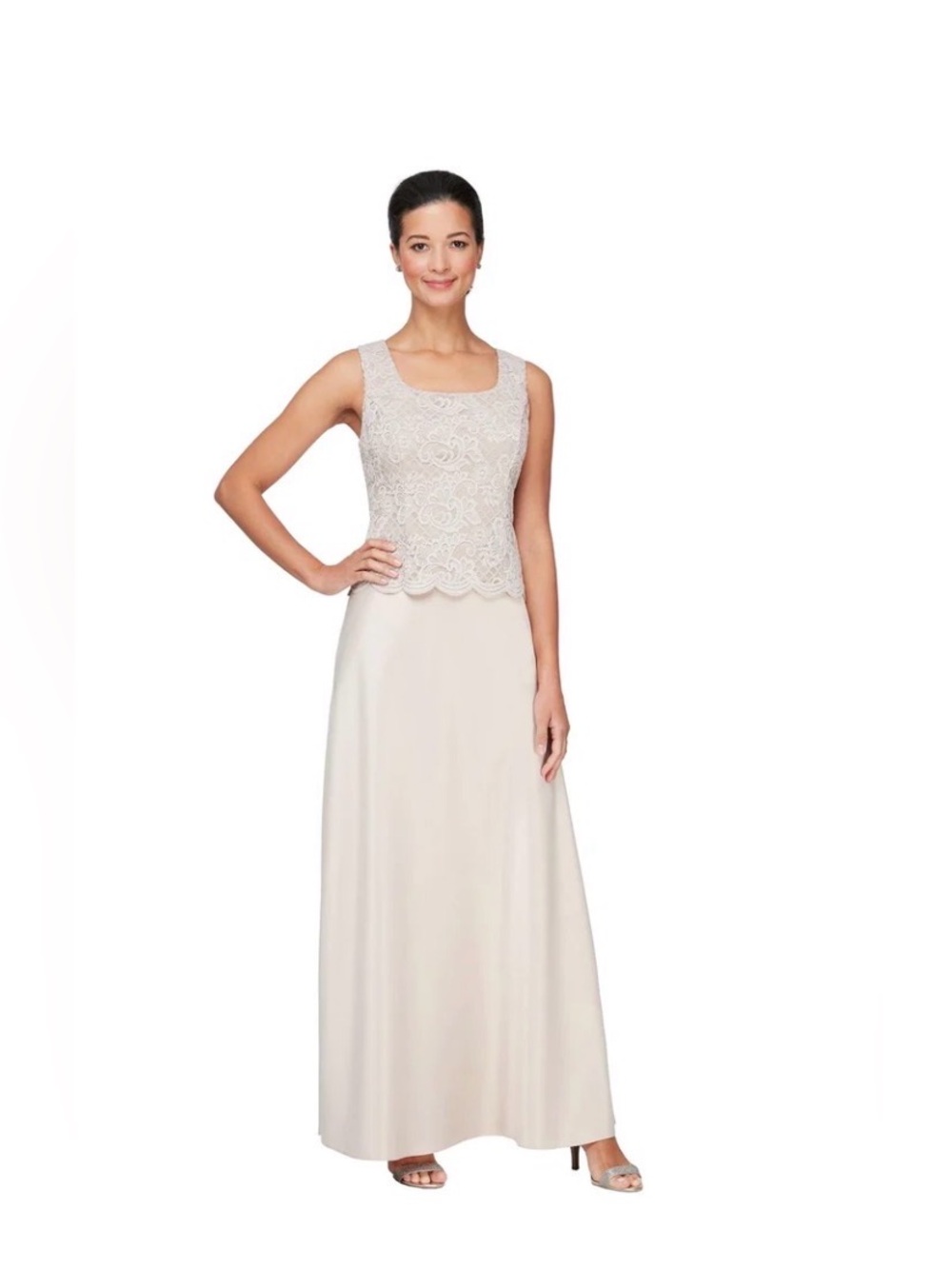 Embroidered Lace Mock
 Gown 
Alex Evenings